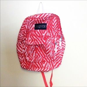 Jansport Zebra Print Pink White Backpack Bookbag